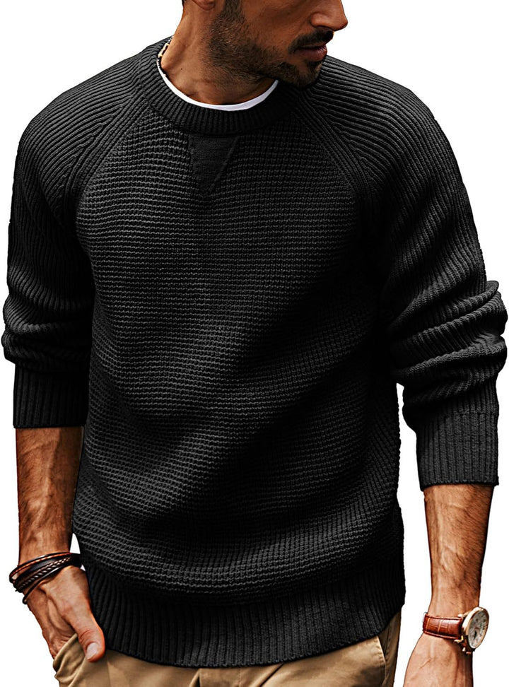 Herre strikkepullover med struktureret design Stilla