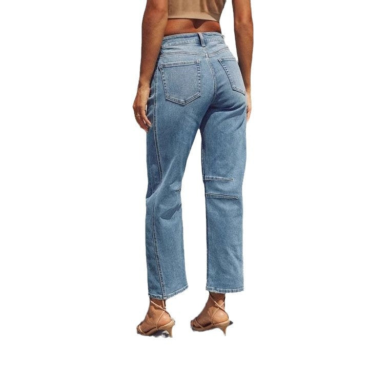 Dame mom jeans med høj talje og unik pasform Skovae