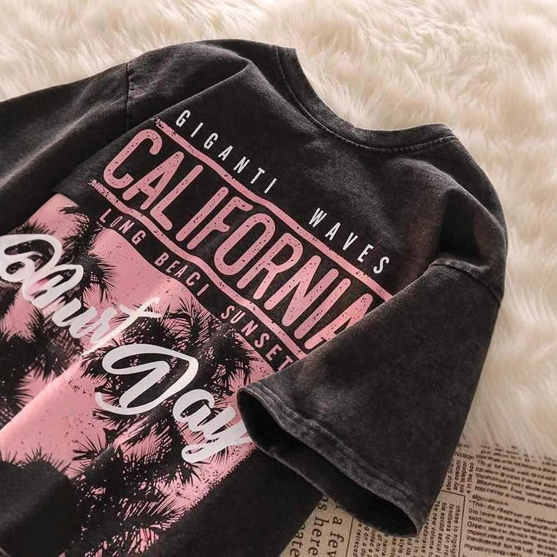 Dame T-shirt med stilfuldt California-grafikprint og afslappet pasform Stilla