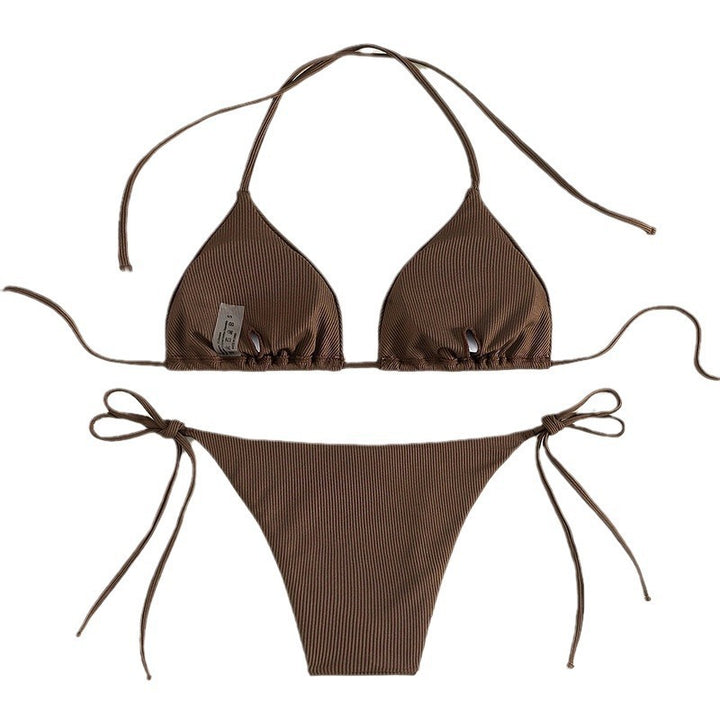 Dame Triangel-Bikini med raffineret ribdesign Skovae