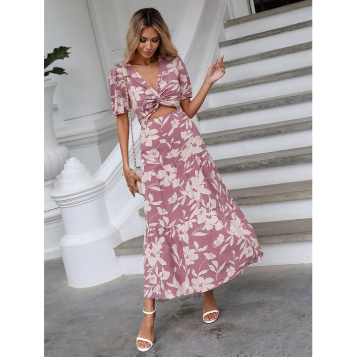 Dame Floral Cut-Out Maxi Kjole Stilla
