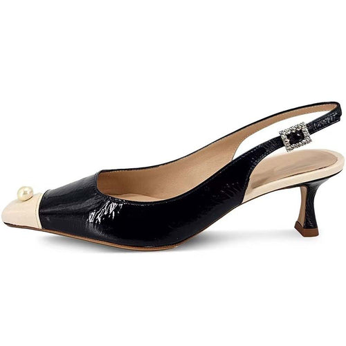 Femme Slingback Kitten Heel Pumps med perleaccenter Stilla