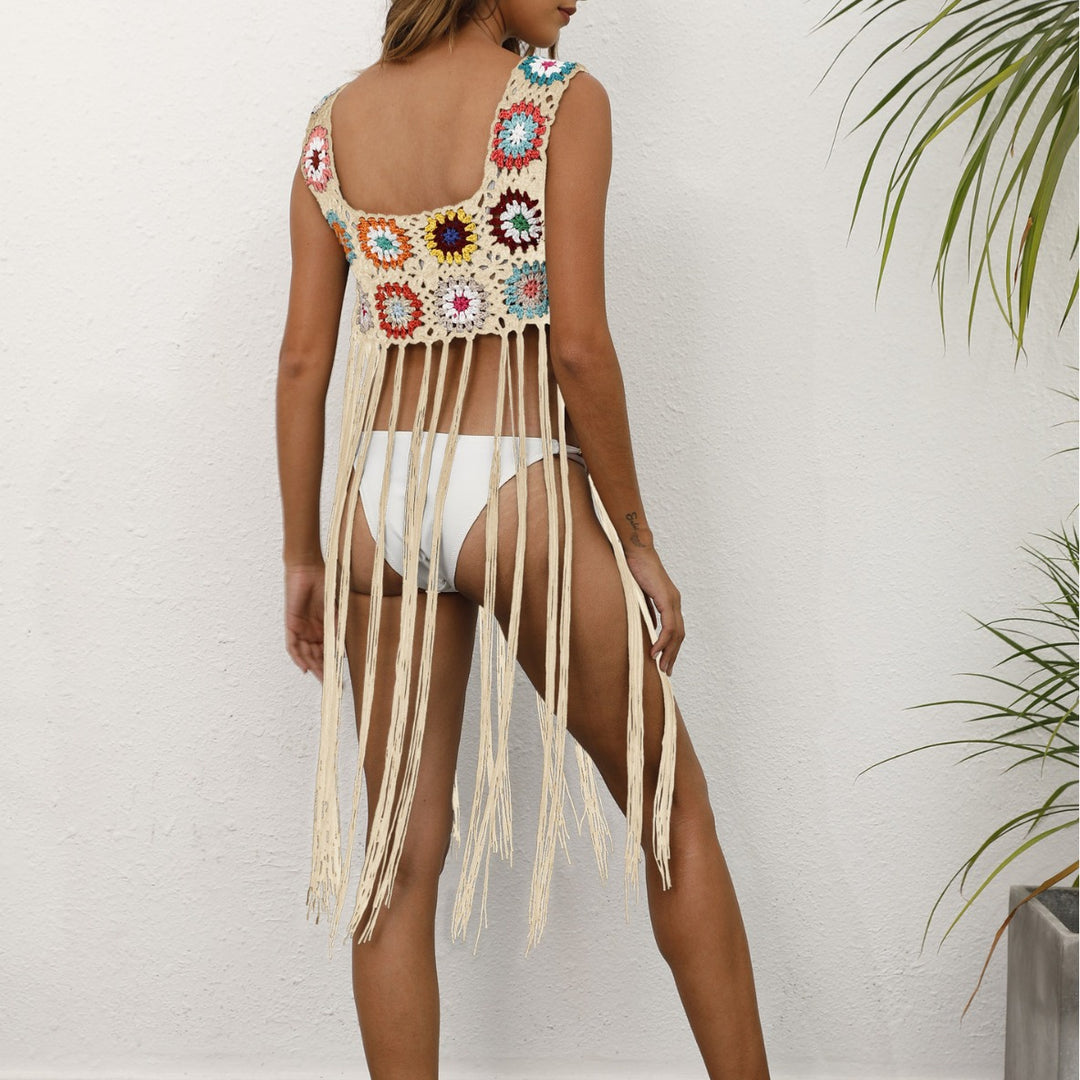 Femme Hæklet-Fringe Strandtop Stilla