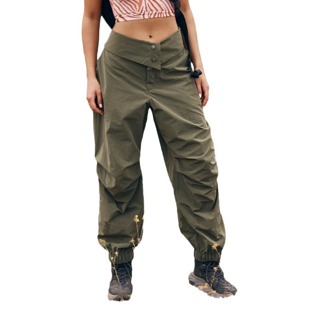 Dame Outdoor Cargo-bukser med bred pasform og elastisk talje Stilla