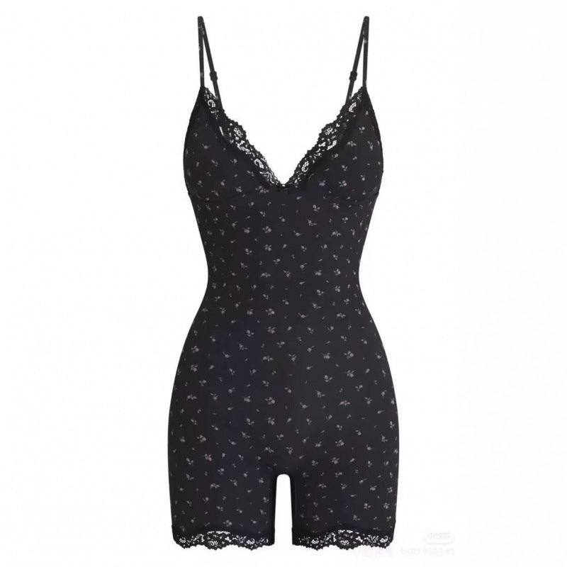 Dame Blomster Spids Bodysuit Stilla