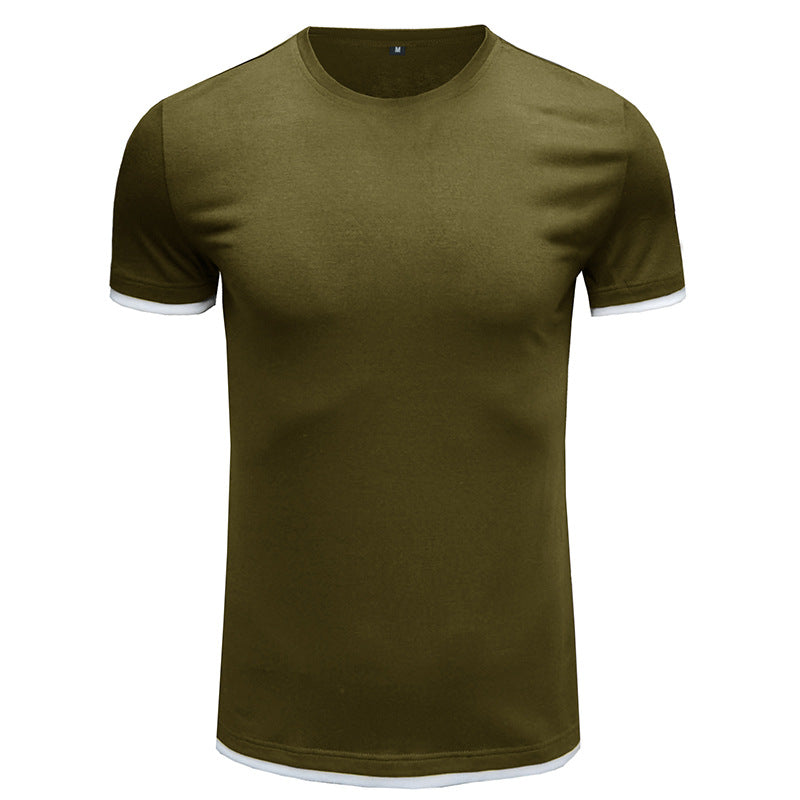 Herrer Basic T-Shirt med kontrasterende ærmer Stilla