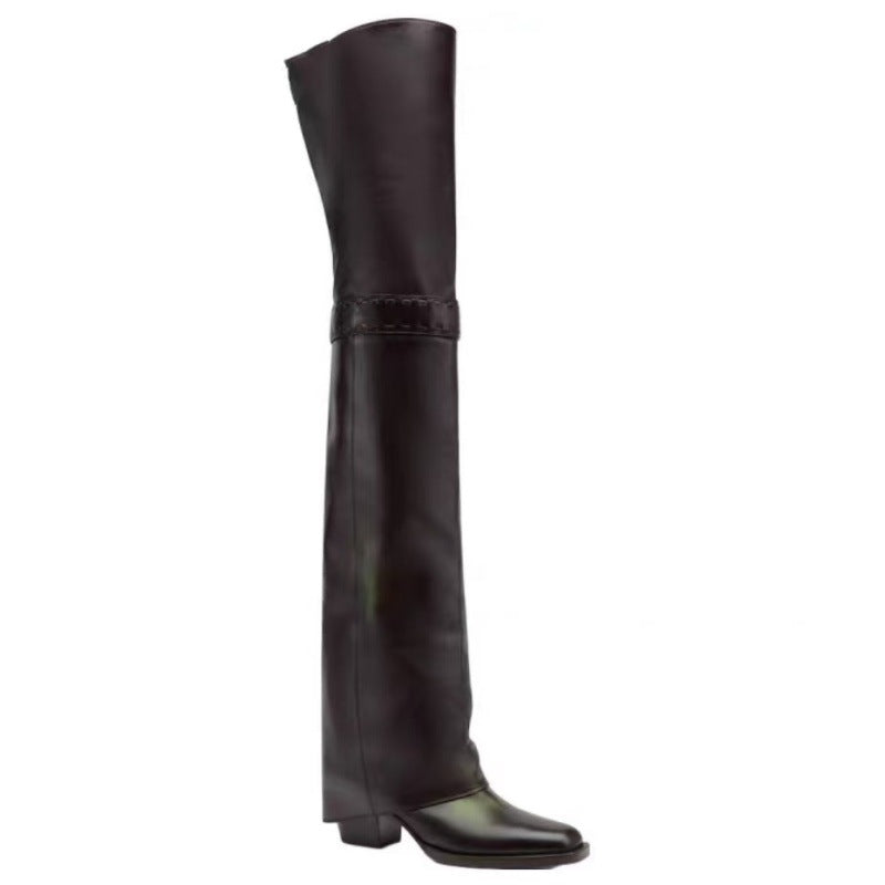 Femme High-Cut Stiletto Knæhøje Støvler med skulptureret Finish Stilla