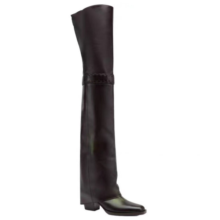 Femme High-Cut Stiletto Knæhøje Støvler med skulptureret Finish Stilla