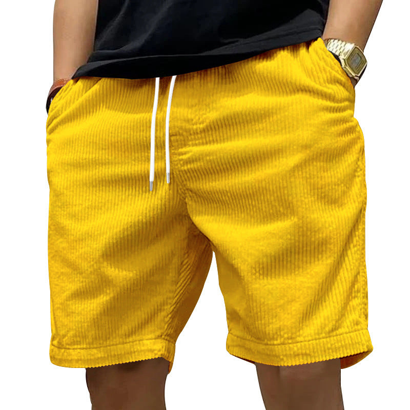 Herrer afslappede Cordshorts med elastisk talje og sidelomme Stilla