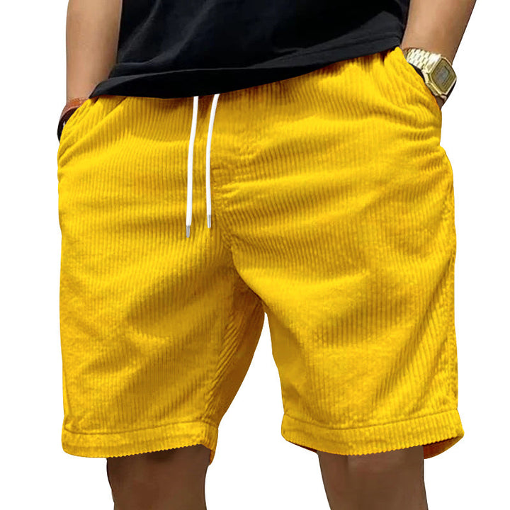 Herrer afslappede Cordshorts med elastisk talje og sidelomme Stilla