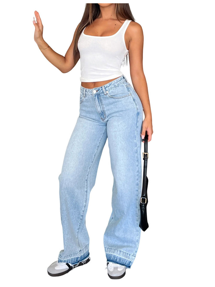 Dame Løstskårne High-Waist Jeans med modent såvel som behageligt Stretch Stilla