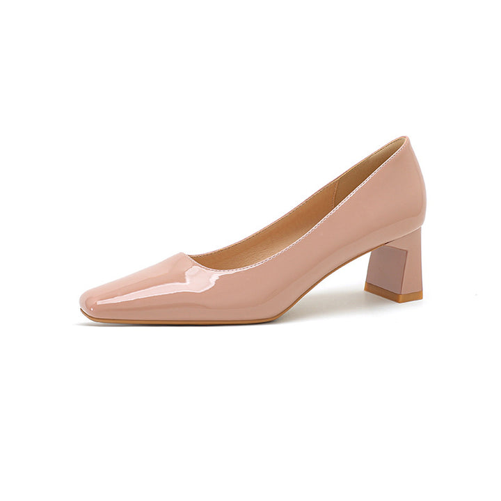 Dame Chunky Block-hælsko med elegant glansfuld finish Stilla