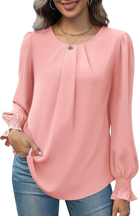 Damer elegant bluse med puffærmer Stilla