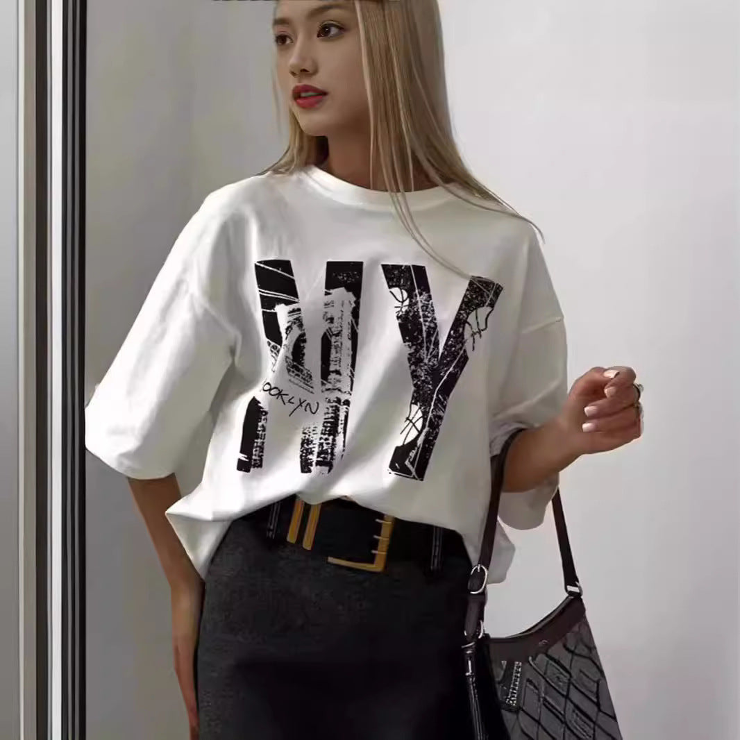 Dame Oversized T-shirt med urban grafiktryk Stilla