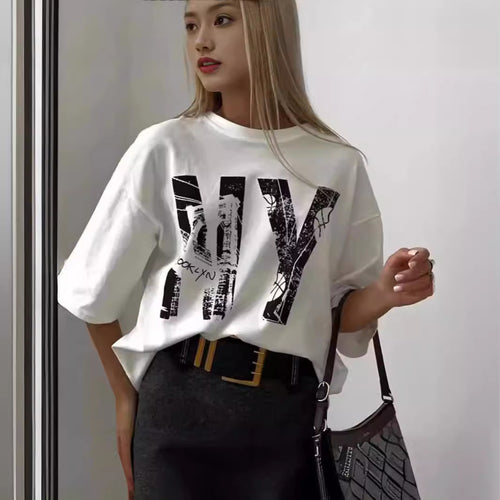 Dame Oversized T-shirt med urban grafiktryk Stilla