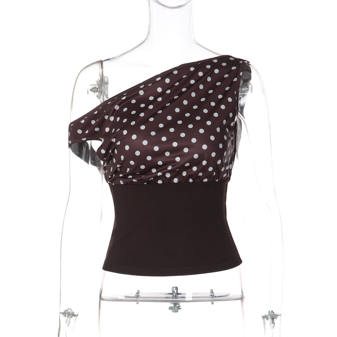 Damer Asymmetrisk Polka-Dot Top Skovae