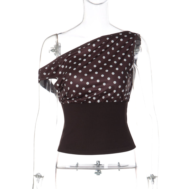 Damer Asymmetrisk Polka-Dot Top Skovae