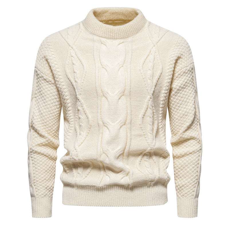 Herrer struktureret kabelstrik sweater Stilla
