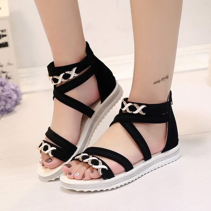 Dame sandaler med mode remdesign og elegante glimmerdetaljer Stilla