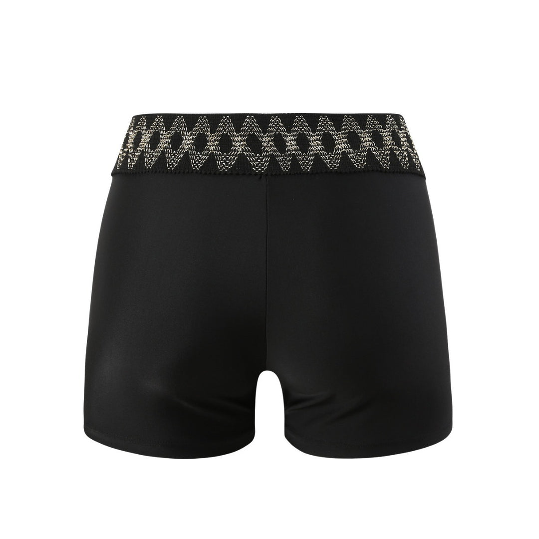 Dame højt skårne badshorts med dekorativt taljebånd Stilla