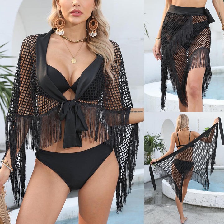 Femme Fransen Net Strandnederdel Stilla