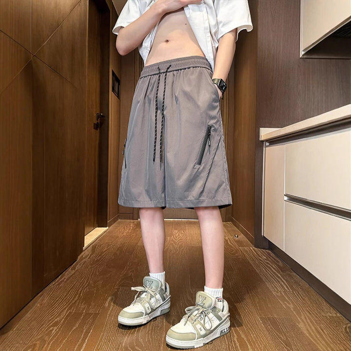 Herrer sporty shorts med elastisk talje og praktiske lynlåslommer Stilla