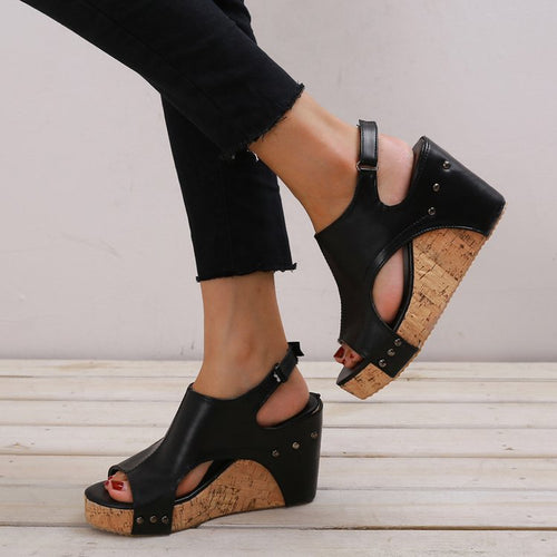 Dame Wedge-Sandaletter med modisk snit og justerbar rem Stilla