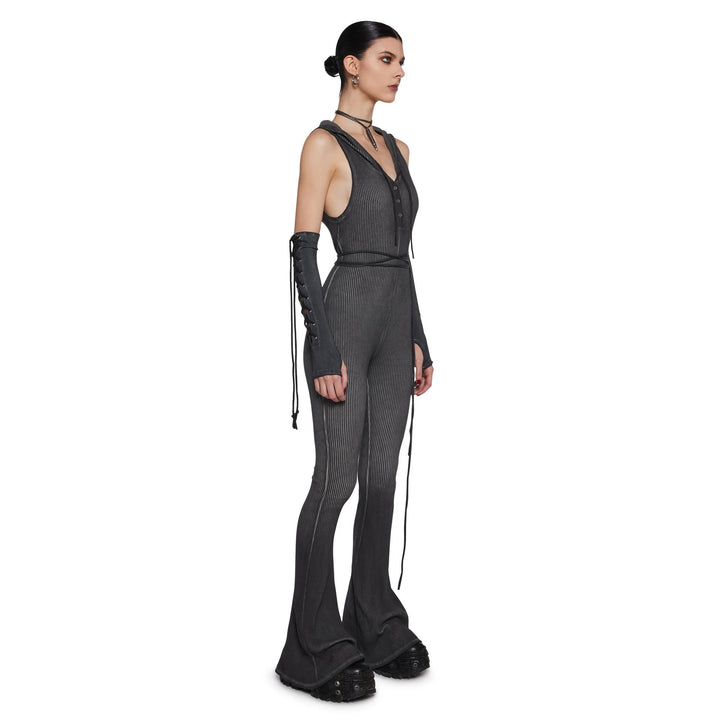 Kvinder's Fitted Jumpsuit med Hætte og Lange Ærmer Stilla