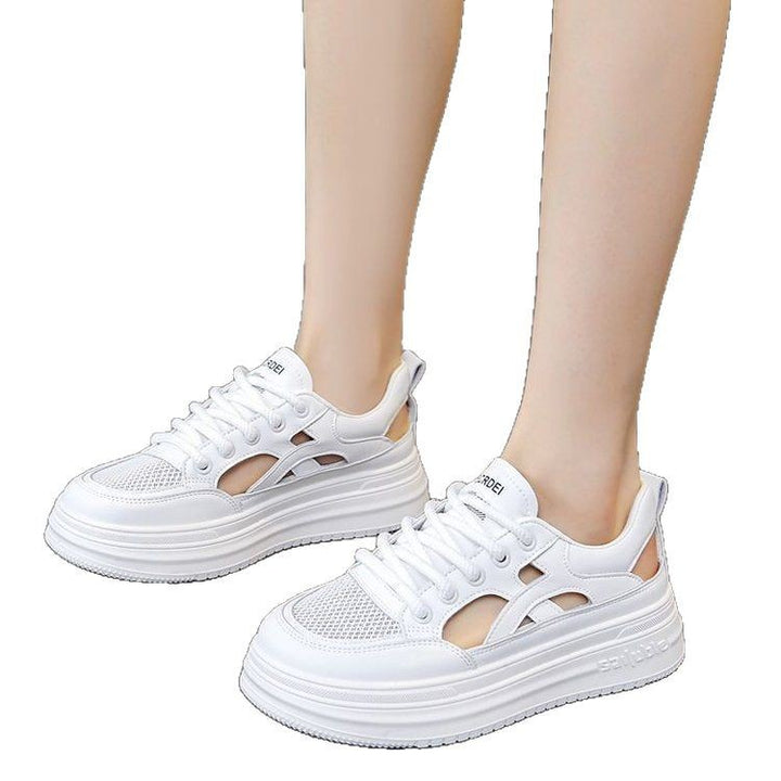 Dame Plateau-Sneakers med åndbart mesh-overmateriale og modedesign Stilla
