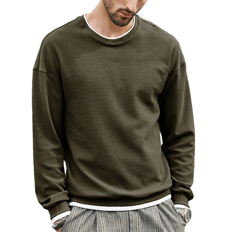 Herrer afslappet sweatshirt lavet af åndbart materiale med struktureret design Stilla
