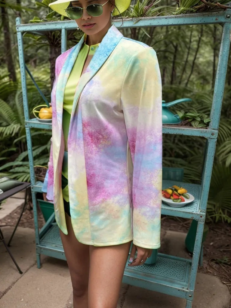 Dame moderigtigt blazer i dyreprint Stilla