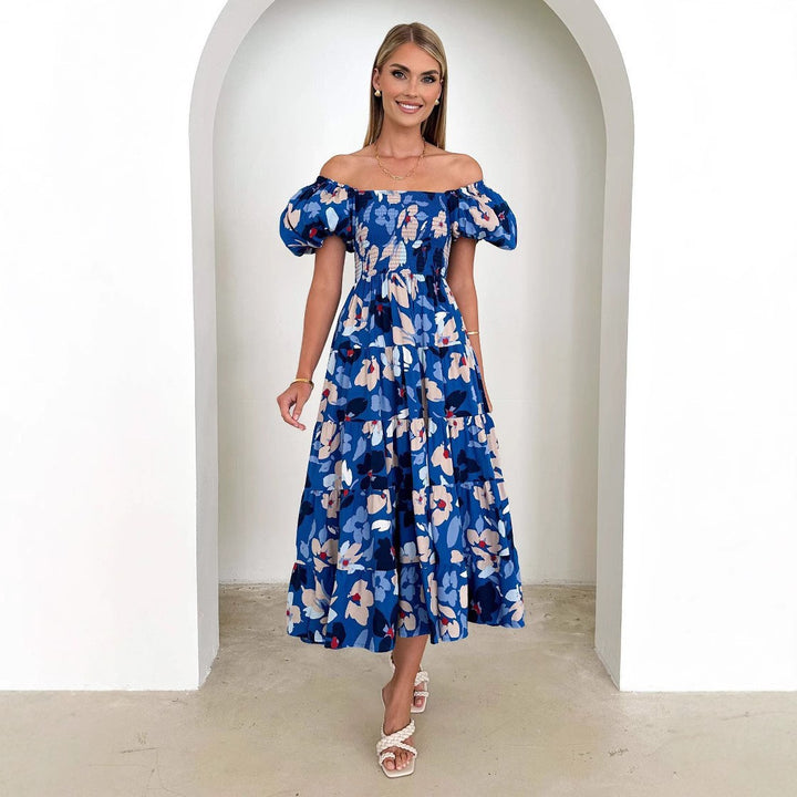 Dame Off-Shoulder floral Midi kjole Stilla