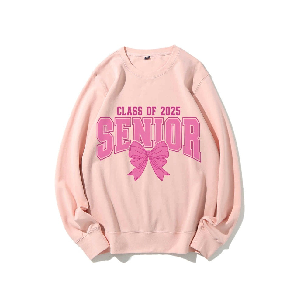 Kvinders sweatshirt med eksamensår og dekorativ sløjfe design Stilla