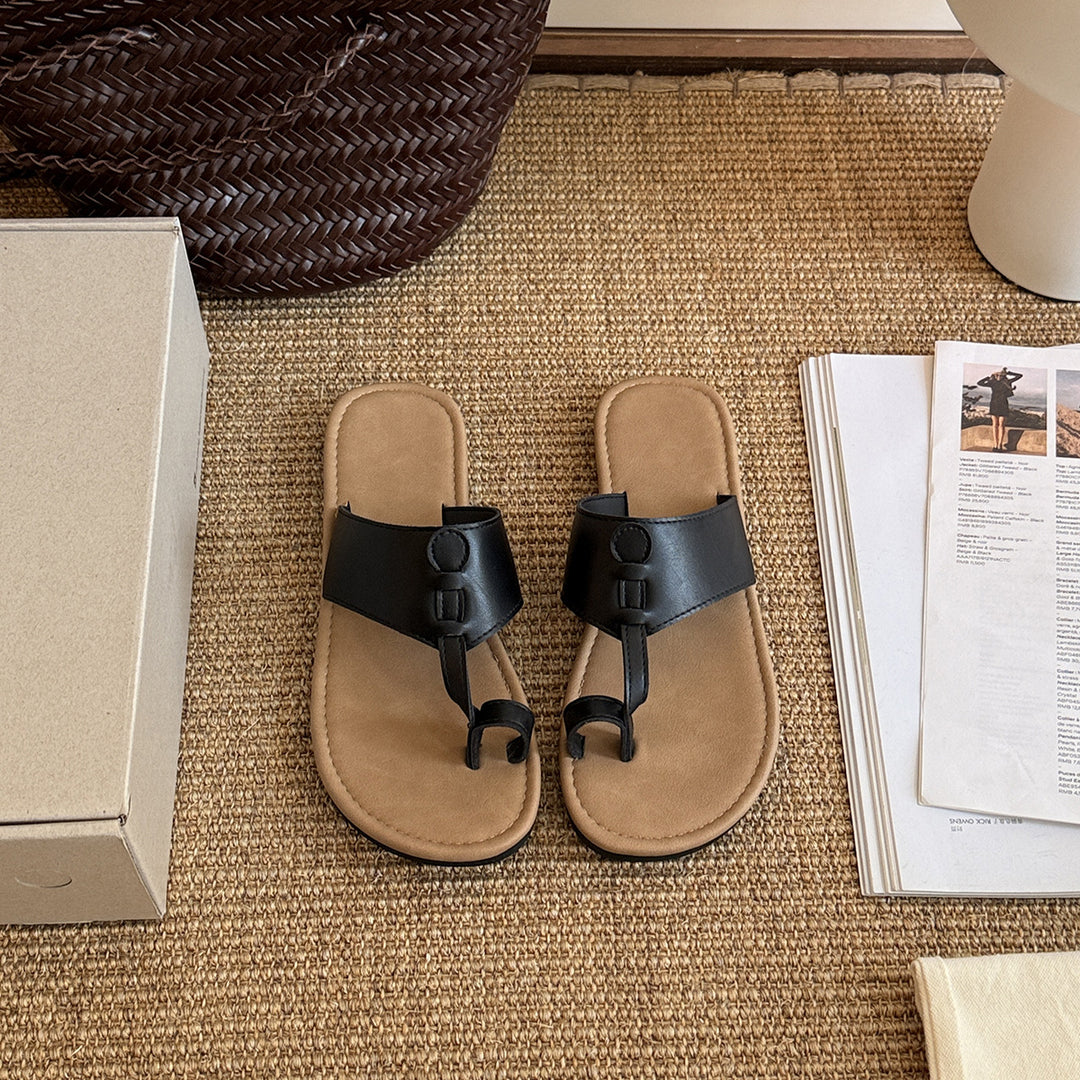 Femme Casual Tanga Slide Sandaler med justerbar rem Stilla