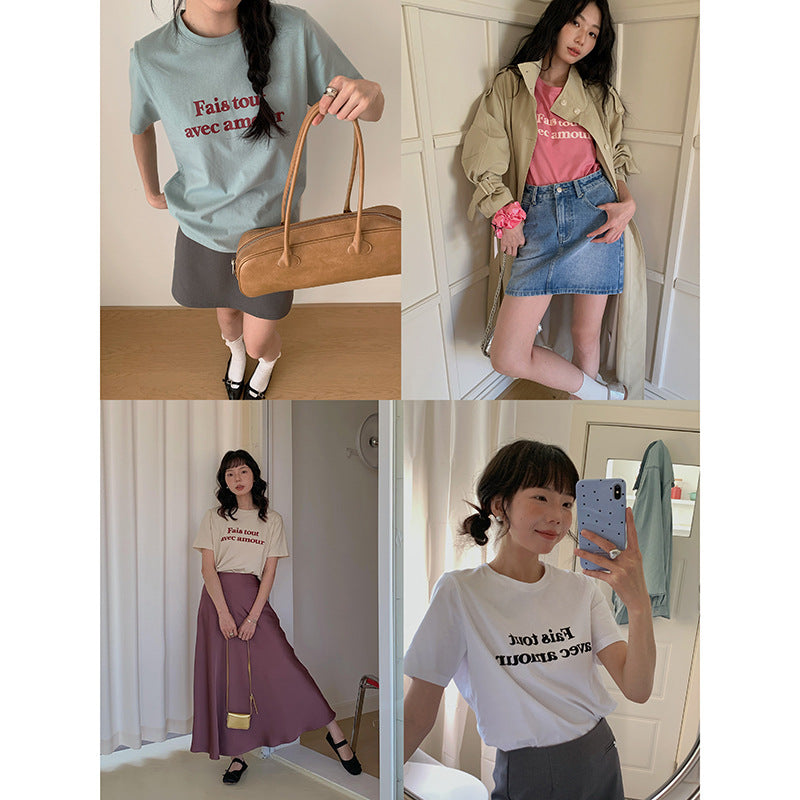 Dame T-shirt med kreativttryk og behagelig pasform Stilla