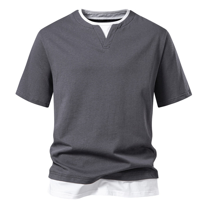 Herre stilfuld kortærmet Henley-shirt Stilla