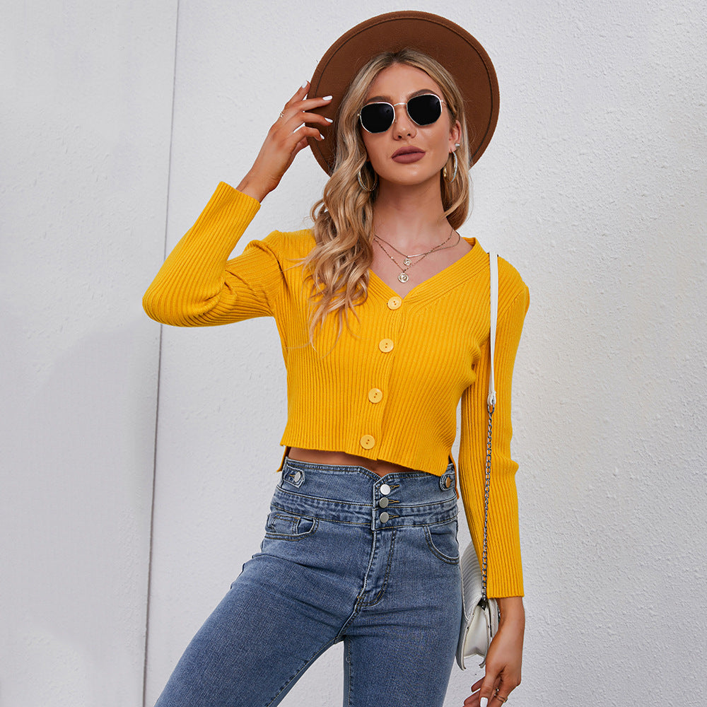 Kvindernes cropped cardigan med moderne knapdetaljer Stilla