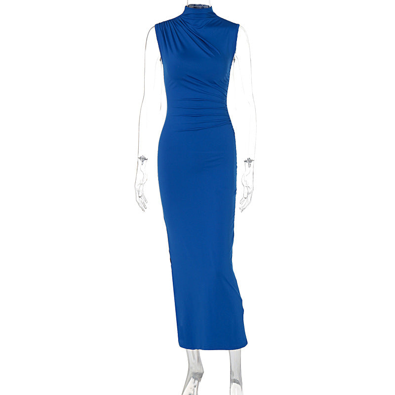 Dame elegant Maxi-Kjole med asymmetrisk overdelt og figursyet snit Stilla