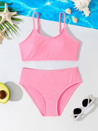 Dame Sporty bikini med raffineret ribdesign og højskåret trusse Stilla