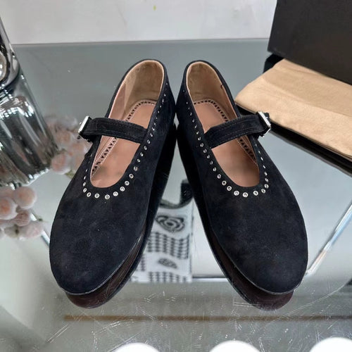 Femme Elegante Strap Ballerinas med strassdetaljer Stilla