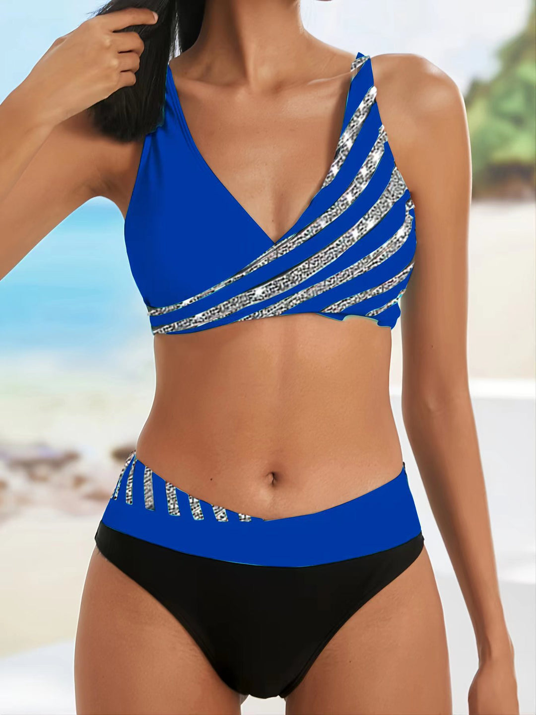 Dame Sporty bikini med moderne indpakningsoberdel Skovae