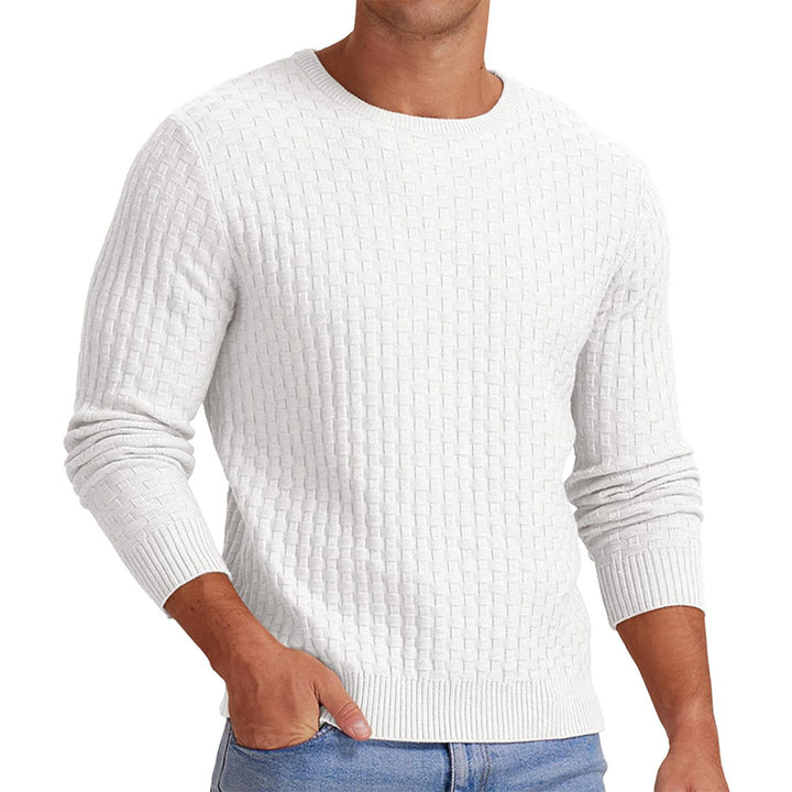 Herre strikkepullover med struktureret design Stilla