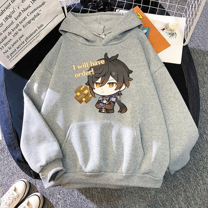 Kvinders hoodie med sød anime design og behagelig pasform Skovae