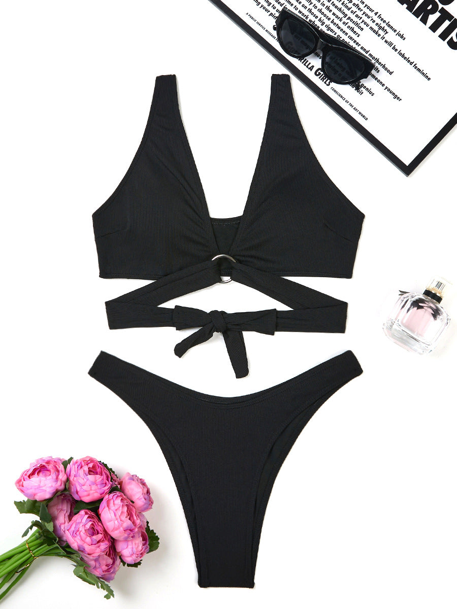 Dame Ripp-Cut-Out Bikini-Sæt Stilla