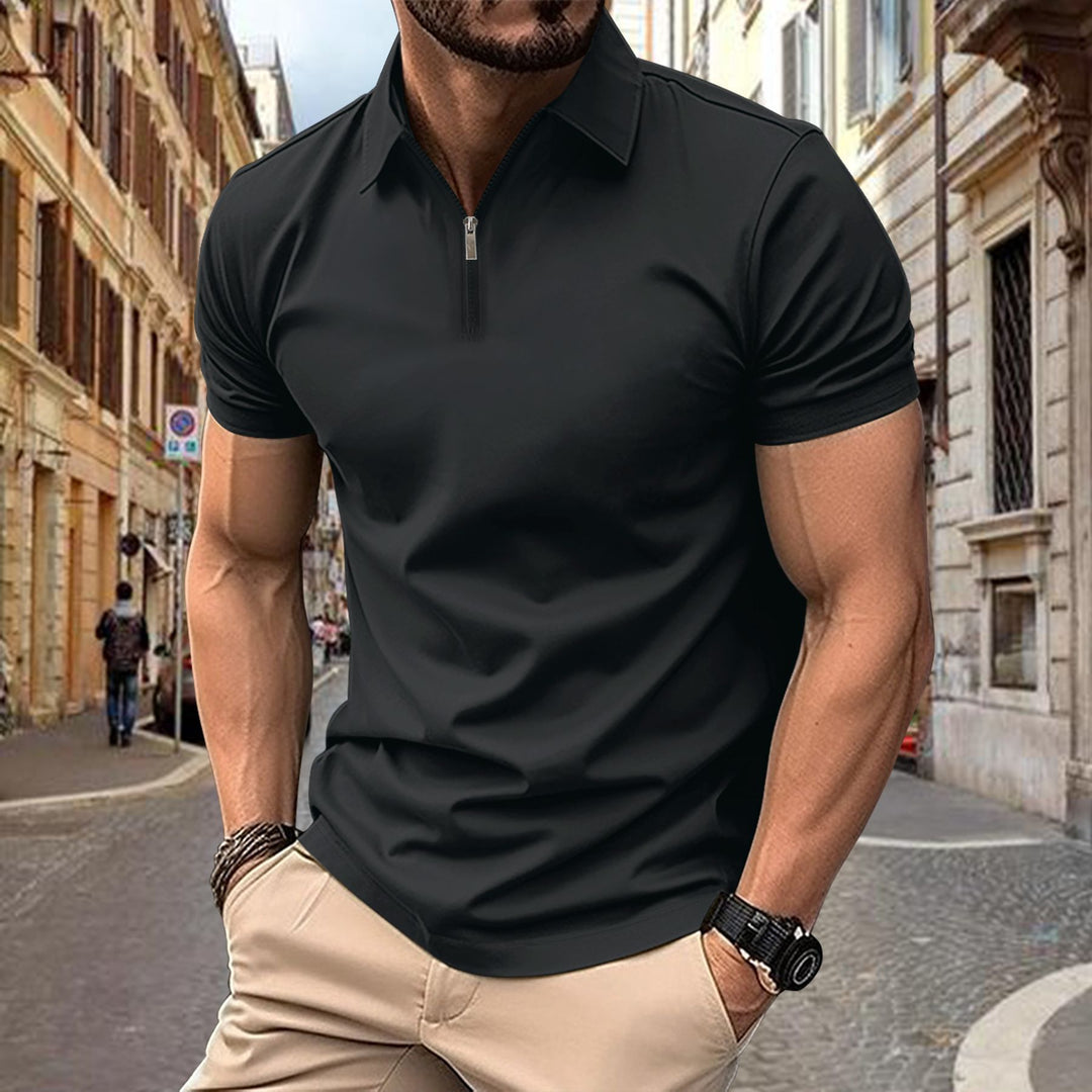 Herrer polo shirt med moderne lynlås Stilla