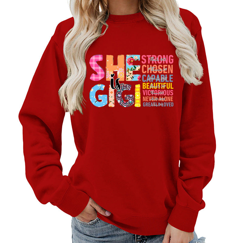 Kvinders sweatshirt med inspirerende tekstdesign Stilla
