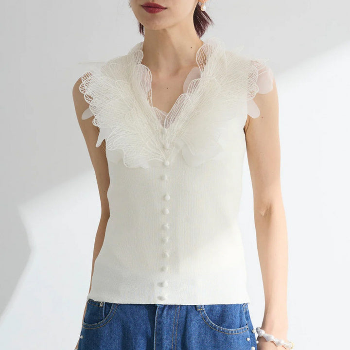 Dame elegant Knapperække bluse Stilla