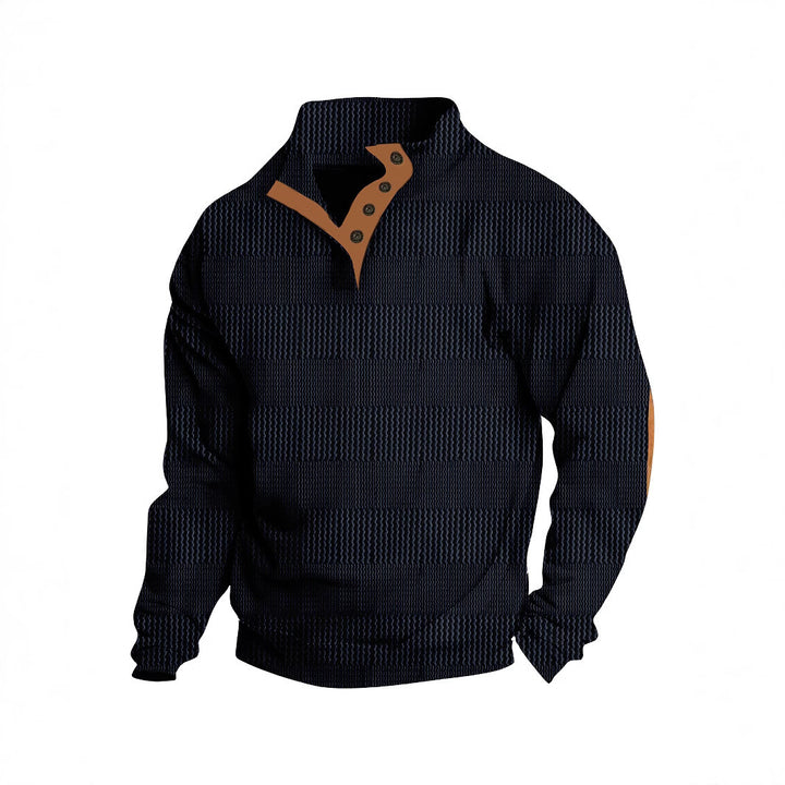 Herrer pullover med moderne højtstående krave og struktureret design Stilla
