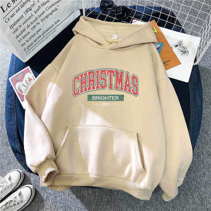 Kvindernes hætte sweatshirt med festligt juletmotiv Skovae