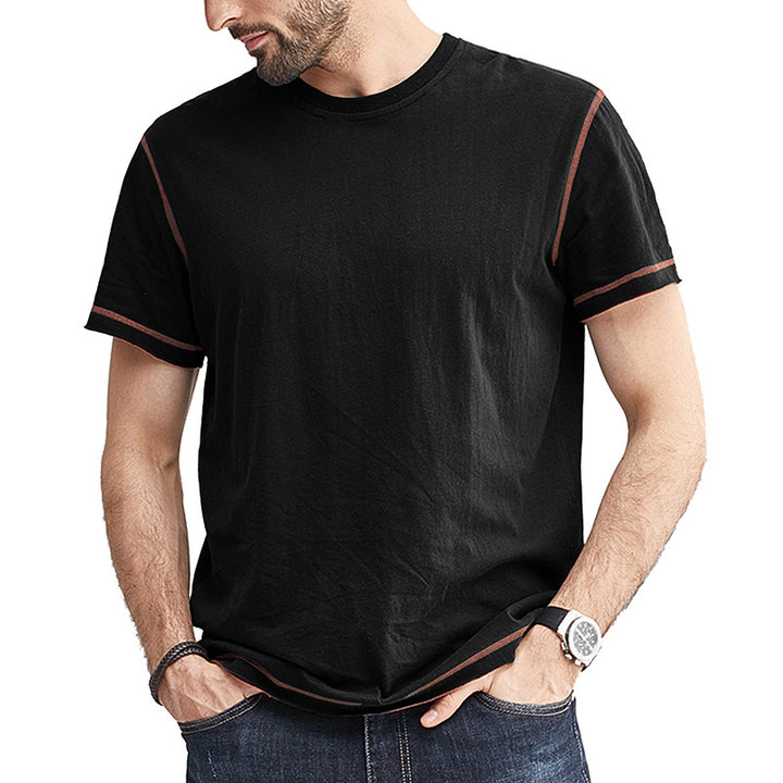 Herrer T-shirt med fashionable akcenter og kvalitets bomuldsstruktur Stilla